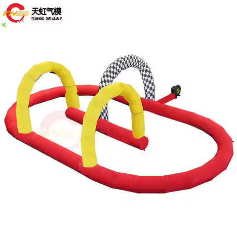 Oxford Fabric Inflatable Race Track for Kids Portable Commercial Inflatable Karting Go Kart Rc Track