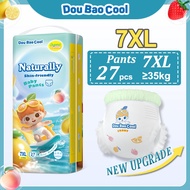 Dou Bao Cool Baby Diapers Pants 7XL 27Pcs Suitable For 30-40kg Baby Skin-friendly Absorbent Fat Baby