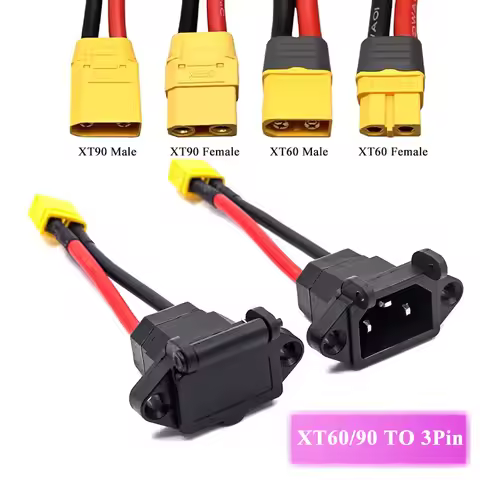 XT60/XT90 Male Female Plug to 3pin Power Socket XT60 XT90 Battery Car Charging Wire Connector New En