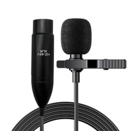 Live Broadcast Compatible Lavalier Live Mini Microphone Wired HD 48V 3-Pin XLR Connector for Recordi
