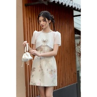 Đầm cổ yếm dáng A phối áo tơ 1F30.2412BF thiết kế bởi JM Dress Design