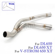 For Suzuki V-STROM Vstrom 650 DL650 XT DL 2017 2018-2021 Motorcycle Exhaust Middle Link Pipe Muffler