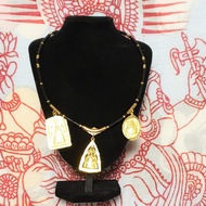 สร้อยคอ 3 ห่วง กะลาตาเดียว 60cm (24นิ้ว) สแตนเลส ห้อยพระวัตถุมงคลได้ 3 องค์ ทองเลเซอร์ สแตนเลส ไม่ลอ