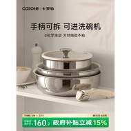 Carote Cookware Set - Complete Home Kitchen Ceramic Pots with Detachable Handles, Compatible with In