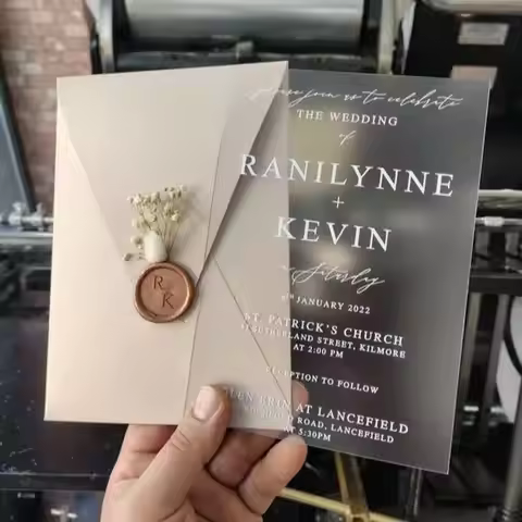 Custom White Ink Wedding Invitation Save The Date Announcement Business Logo Thank You Card Frosted 