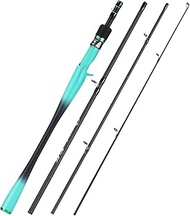 Sougayilang 4-Section Fishing Pole, 6.9ft Light Weight Casting Rod with Unique Handle for Tarvel Fishing