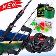 Casting Fishing Set Fishing Rod and Reel Set 180cm Fishing Rod with 6+1BB Casting Reel with 150m PE 