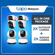 【Tapo CCTV Bundle】4 Cameras (2 Indoor C220 + 2 Outdoor C545D) Smart Home Security AI Detection