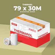 Thermal Paper 79 X 30 Meter Core 1/ 2 Inch Diameter 50mm Print Cashier Paper Printer 79mm