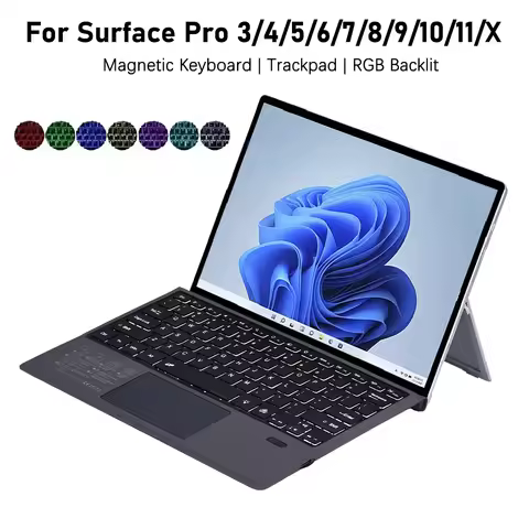 Bluetooth Backlight Keyboard For Microsoft Surface Pro 3 4 5 6 7/7+,Surface Pro 8 9 10 11 X Backlit 