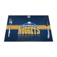 Denver Nuggets DEN Custom Table Placemats PVC Woven Art Washable Table Placemats for Party Buffet Dinner Decorations
