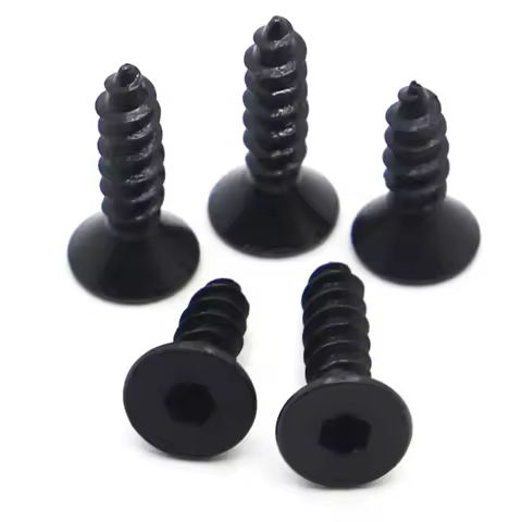 M2 M2.3 M2.6 M3 M4 M5 M6 Black Grade 8.8 Steel M3 M4 M5 M6 Hex Hexagon Socket Flat Head Self Tapping