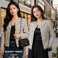 VERZIE TWEED WOLL FASHION BLAZER TWEED BLAZER WOMEN