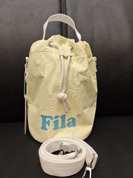 全新韓國直送正版閒置未剪牌瑕疵Fila 米黃色索繩水桶包 多用途袋 斜咩 手挽水桶袋