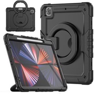 全城熱賣 - 手環支架D款 硅膠+PC平板殼 適用於 iPad Pro 12.9 2021（黑色）
