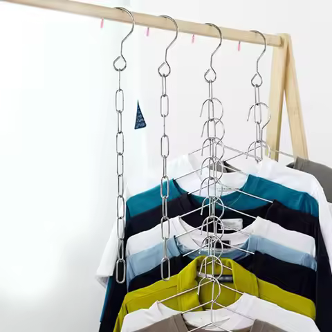 Hanger Hanging Hole Clothes Chain Stainless Steel Hanging Chain Hooks Storage Cloth Closet Hangers S