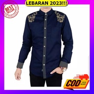 HIJAU KATUN Series Mint Green And Sage Adult Men's Koko Shirt Long And Short Sleeve Cotton [Koko Irf