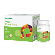 [EXP: 04/2027] PureMed Vital C Fruit Plus Chewable Tablet 2x100s [TwinPack] (QR CODE removed)