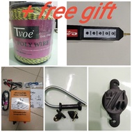 COMPLETE SET PAGAR ELEKTIK KEBUN 1 HINGGA 2 EKAR /FARM ENERGIZER SET READY STOK(Guna elektrik)