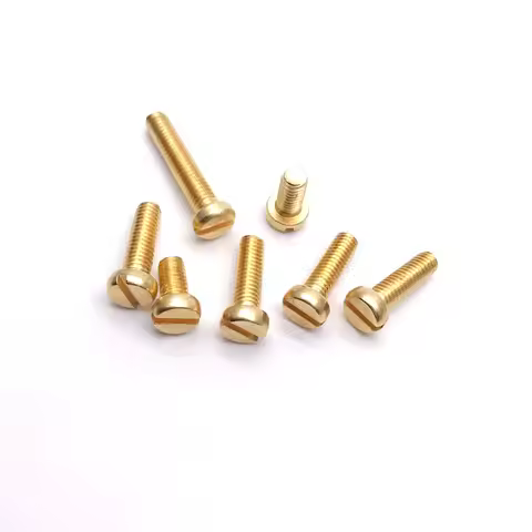 DIN84 Brass Cheese Head Slotted Screw M0.8 M1 M1.2 M1.4 M1.6 M2 M2.5 M3 M3.5 M4 M5