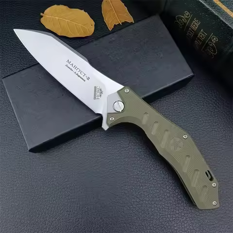 Russian Style HOKC Folding Knife D2 Blade Non-slip G10 Handle Outdoor Utility Survival Hunting Campi