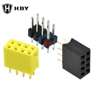 Color Socket Female 2 * 4P Double Socket Yellow 2.54MM Double Strip Socket Socket Socket (10 Pcs)