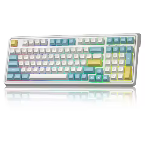 Fl-ESPORT CMK98 Sea Salt Tri-Mode 98 Key Bluetooth Wireless Mechanical Gaming Keyboard Hot Swappable