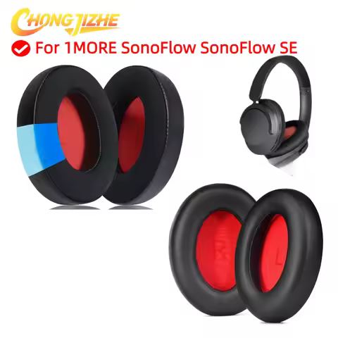 Protein Leather Earpads Cushions for 1MORE SonoFlow SonoFlow SE Headphones, Replacement Ear Pads Hea