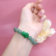 Q1219 Aven Green TA Bracelet 8mm - Green Hair 7mm mixed with Pixiu CT Son Thuy for Wood and Fire - F
