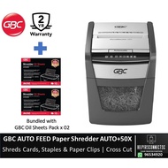 GBC AUTO+50X Auto Feed Paper Shredder | ShredMaster 50X |  FREE GBC Oil Sheets Pack x 02 Packs | 2 Y