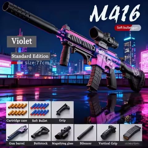 M416 Manual Bolt Soft Bullet Guns Toys Rifle Sniper Air Gun Weapon Foam Dart Blaster for Boys Birthd