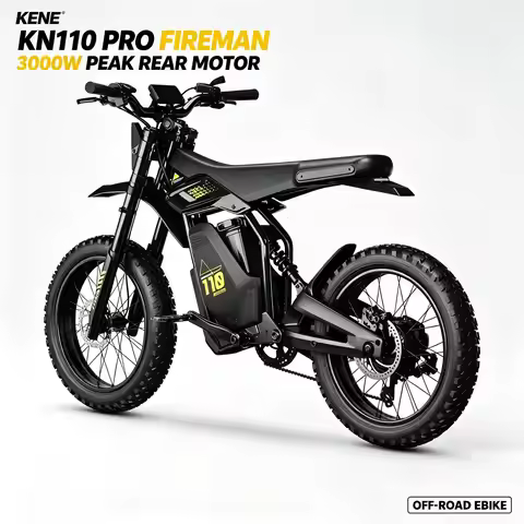 KENE KN110 PRO Fireman Electric Dirt Bike,3000W Peak Motor,48V 30Ah Lithium Battery,39MPH Max Speed,
