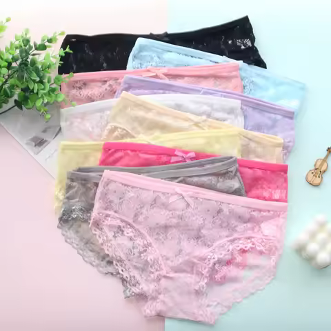 10Pack Cotton Teenage Girls Underwear Soft Candy Colors Briefs for Panties Kids Pants Underpants 9-2