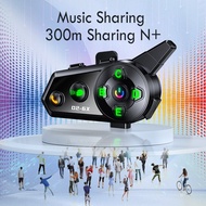 D2-6X  Motorcycle Helmet Intercom Headset for 6 Riders Noise Reduction Music Share Waterproof Commun