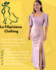 Carnation Maxi Dress for all Occassions Modern Filipiniana Attire