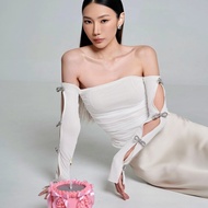 DARAN OFFICIAL-CRYSTAL MESH TOP Tube Mesh Tube Top