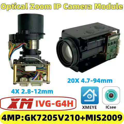XM 4X 20X 2.8-12mm 4.7-94mm Optical Zoom IP Camera Module Board 4MP GK7205V210+MIS2009 2560*1440 H.2