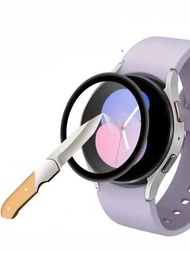 1入組 Samsung Galaxy Watch 5/4 及 Active 2 用高清屏幕保護貼,黑色曲邊端