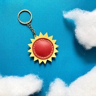 小太陽鑰匙圈 好好縫 皮革材料包 匙扣 意大利植鞣 皮革DIY 太陽