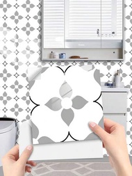 10入組家居裝飾壁貼PVC貼紙磁磚貼紙，適用於臥室、浴室、廚房