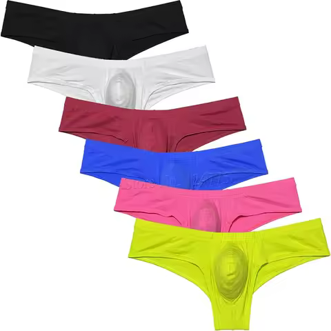 Men's Bokserki Cotton Mini Bikini Boxer Brief Underwear Enhance Pouch Bikini Hipster Panties