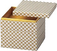 J-kitchens Heavy Box, Made in Japan, 3-Tier, 6.5 Inches, Japanese Paper, Platinum Checkered, 7.9 x 7