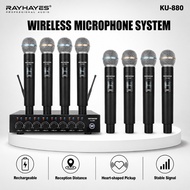 RAYHAYES 8 Channel Microphone Wireless System 8 Handheld Microphone Singing Karaoke Mic Set