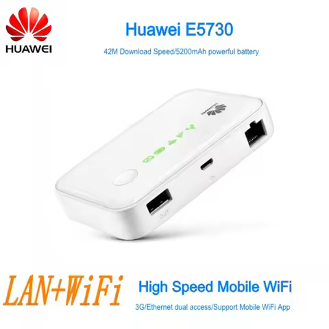 HUAWEI E5730S Ethernet 3G Mobile WiFi Hotspot 42Mbps Support Wireless TO Wired Network 5200mAh Power