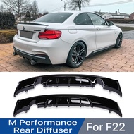 Glossy Black M Sport M Performance M Tech Rear Diffuser Bumper Body Kit For BMW 2 Series F22 F23 201