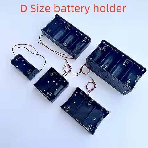 DIY Battery Holder 1/2/3/4/8 Slots D Size Battery Holder Cell with Wires Durable Battery Holder Case