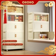 OHOHO Thickened Foldable Flip-Top Storage Cabinet Transparent Storage Box L50-80cm Stackable Storage