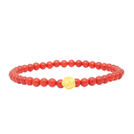 TAKA Jewellery 999 Pure Gold Rose Beads Bracelet