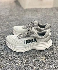 🛒HOKA ONE ONE Bondi8 邦代8緩震長距離公路貼心低幫跑步鞋男款灰色