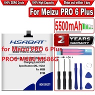 HSABAT 5500mAh BT66 Battery for Meizu PRO 6 Plus PRO6 M686 M686G M686Q Batteries